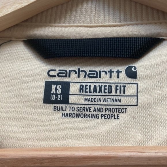 ❗️SOLD❗️CARHARTT Cream Clarksburg Crewneck Pocket Sweatshirt Size XS - Picture 5 of 8